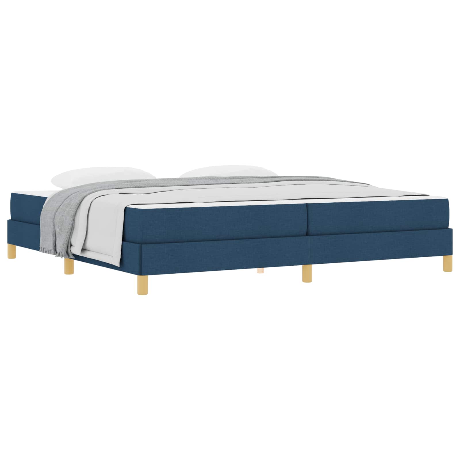 Boxspringbed met matras Blauw 200 x 200 cm Stof is nu te koop bij PeponiXL, paradijselijk wonen!