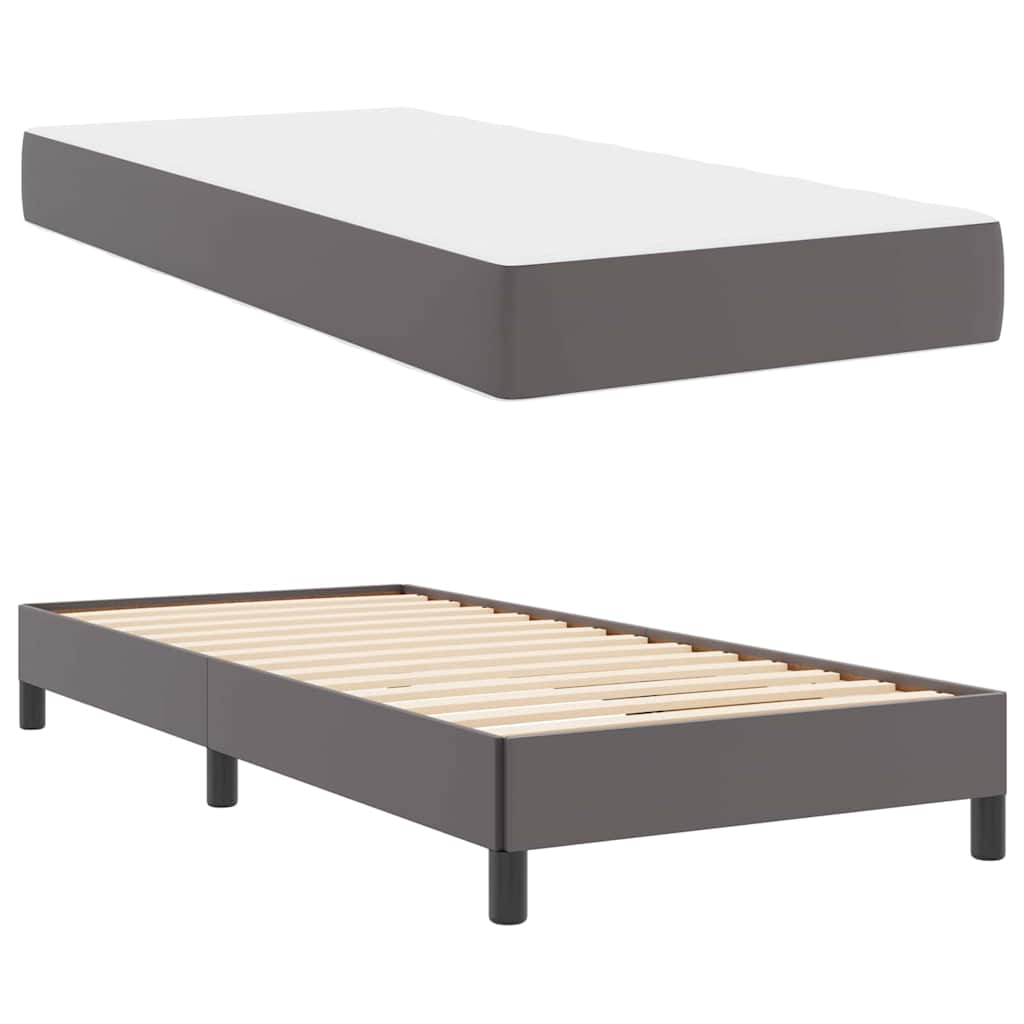 Bedframe met matras Grijs 90 x 190 cm Stof is nu te koop bij PeponiXL, paradijselijk wonen!