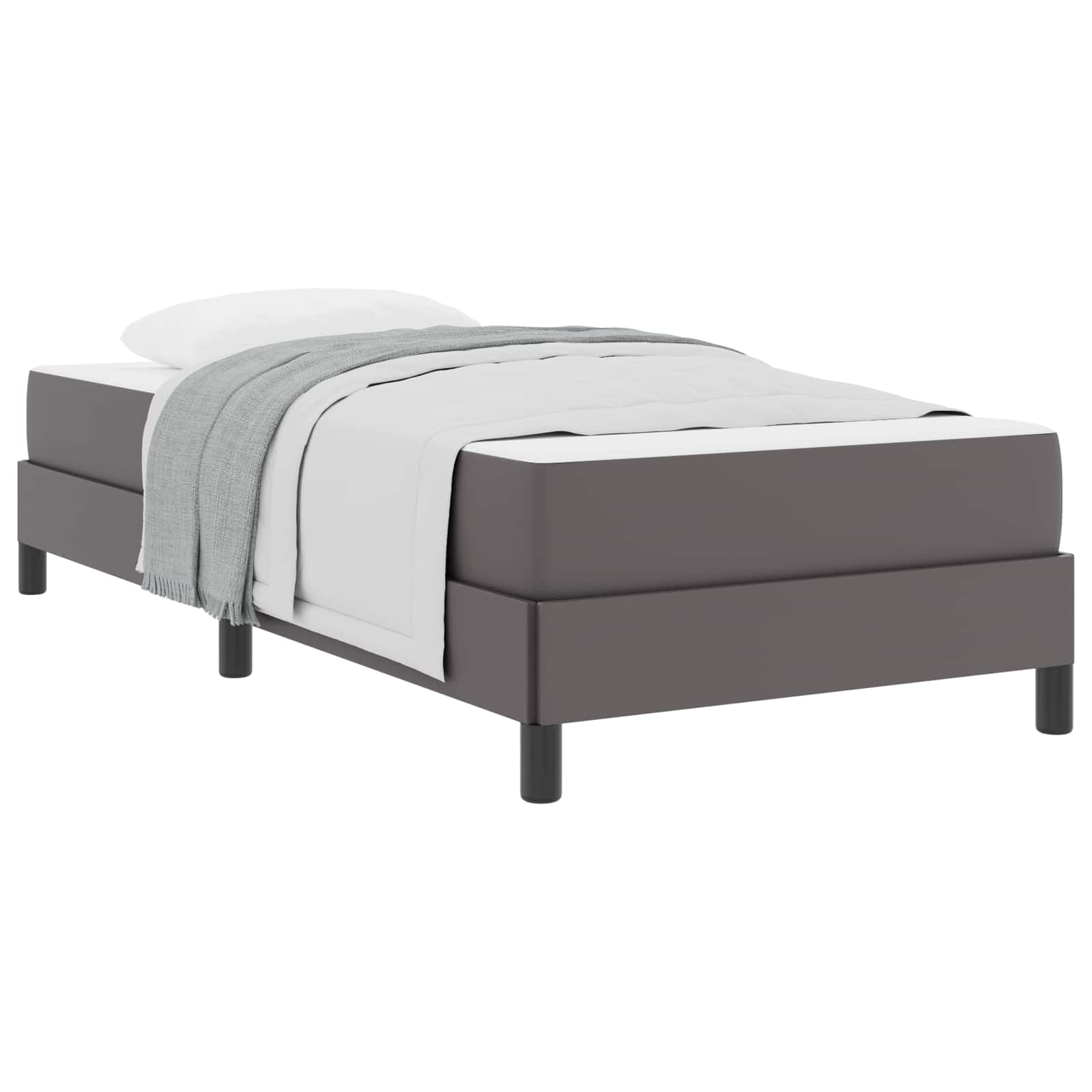 Bedframe met matras Grijs 90 x 200 cm Stof is nu te koop bij PeponiXL, paradijselijk wonen!