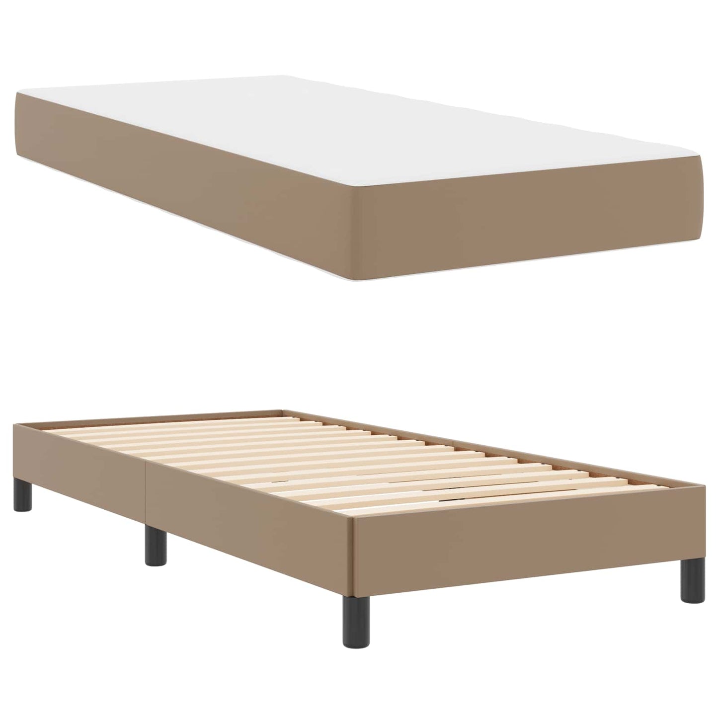 Bedframe met matras Cappuccino 90 x 200 cm Stof is nu te koop bij PeponiXL, paradijselijk wonen!