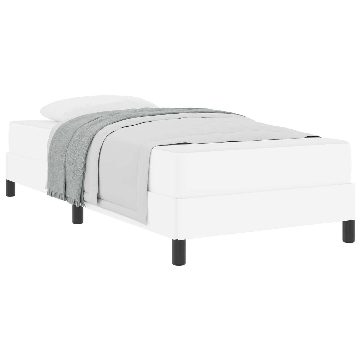 Bedframe met matras Puur Wit 100 x 200 cm Stof is nu te koop bij PeponiXL, paradijselijk wonen!