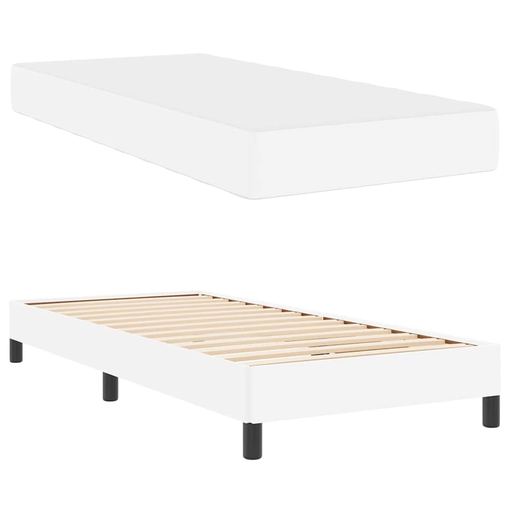 Bedframe met matras Puur Wit 100 x 200 cm Stof is nu te koop bij PeponiXL, paradijselijk wonen!
