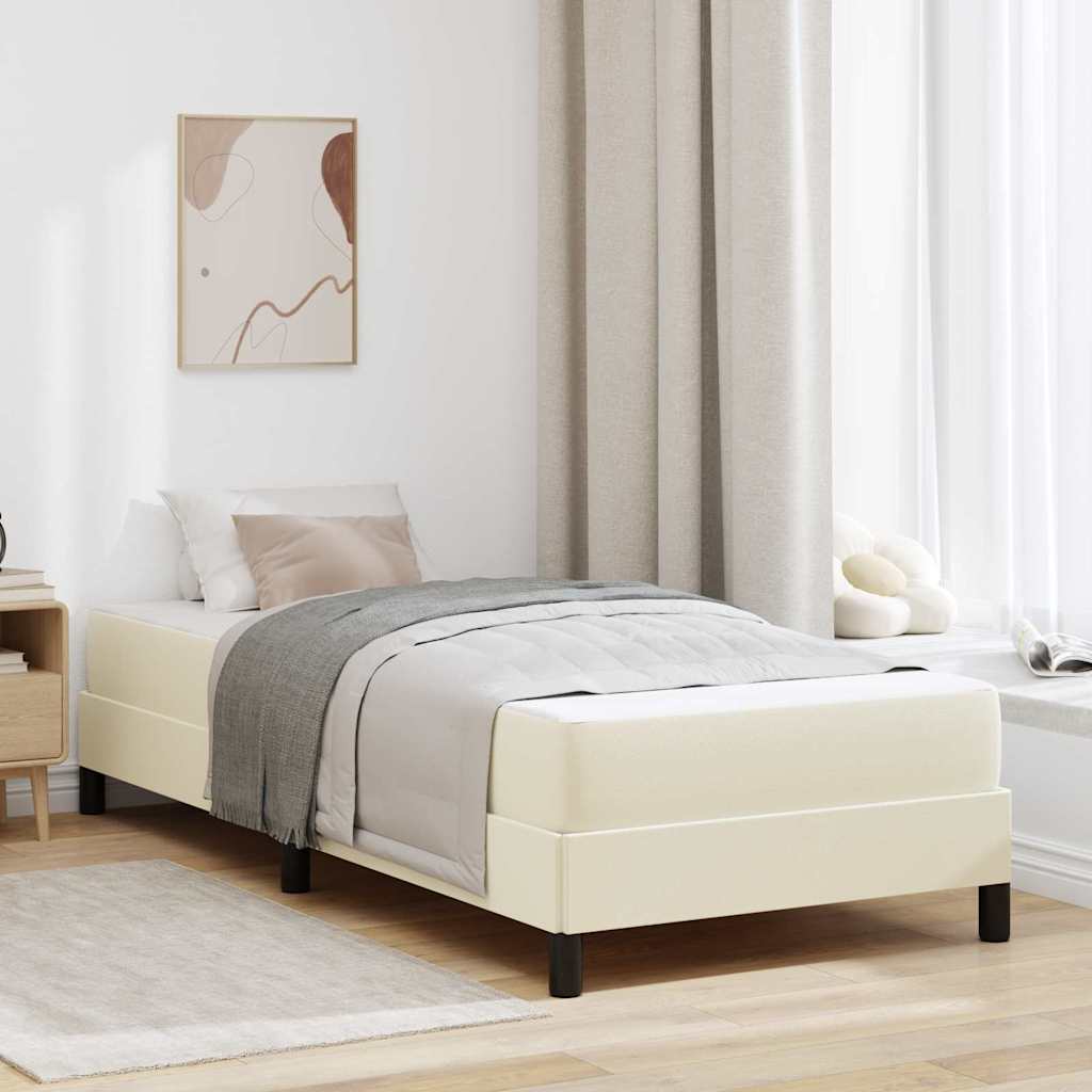Bedframe met matras Crème 100 x 200 cm Stof is nu te koop bij PeponiXL, paradijselijk wonen!