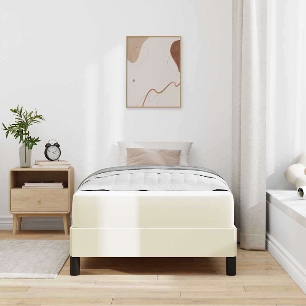 Bedframe met matras Crème 100 x 200 cm Stof is nu te koop bij PeponiXL, paradijselijk wonen!