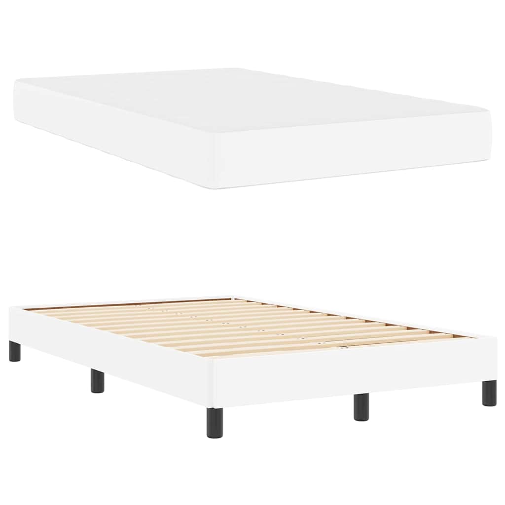 Bedframe met matras Puur Wit 120 x 200 cm Stof is nu te koop bij PeponiXL, paradijselijk wonen!