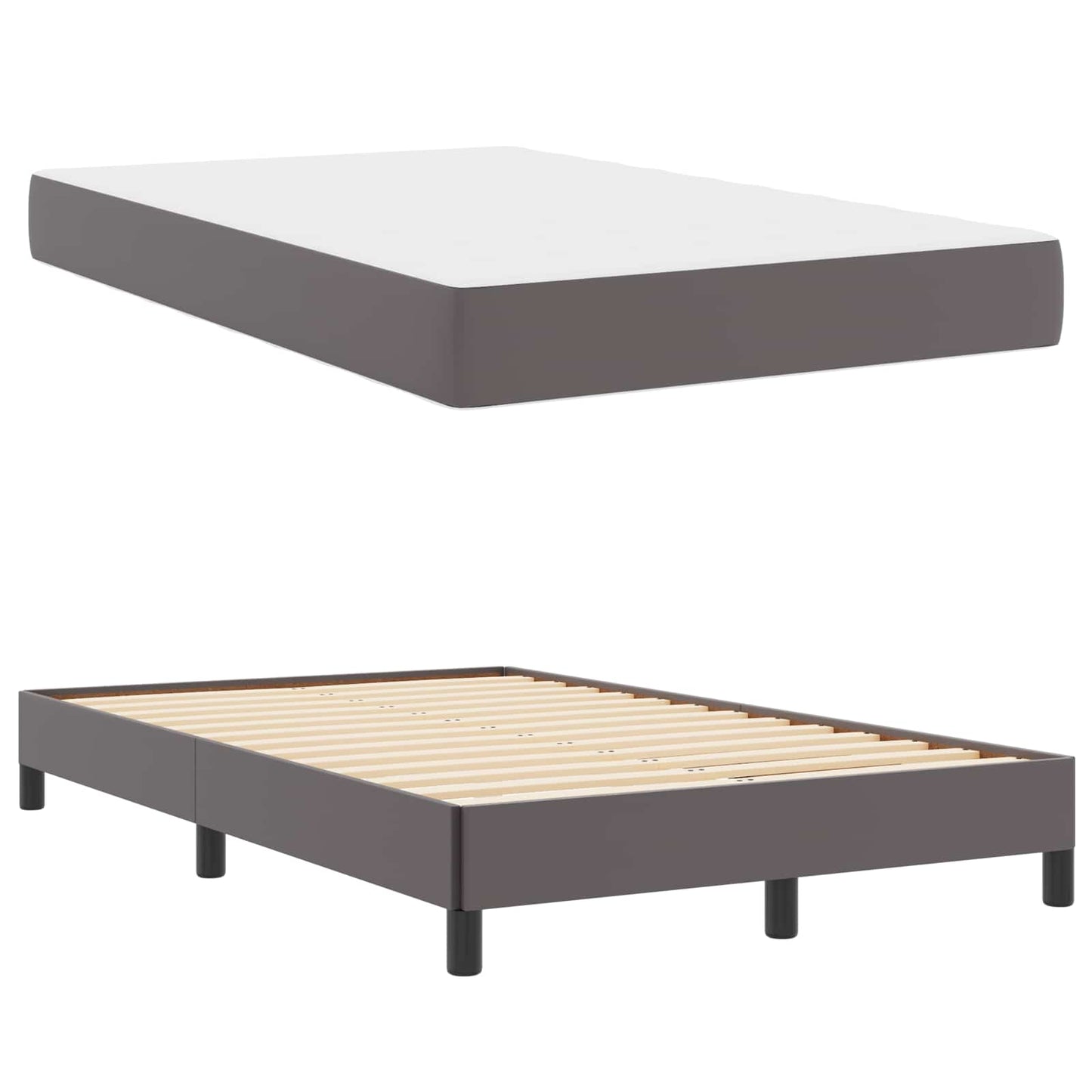 Bedframe met matras Grijs 120 x 200 cm Stof is nu te koop bij PeponiXL, paradijselijk wonen!