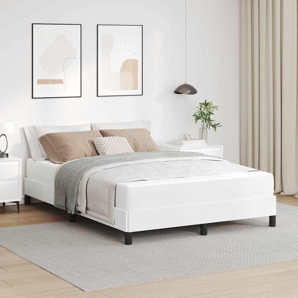Bedframe met matras Puur Wit 140 x 190 cm Stof is nu te koop bij PeponiXL, paradijselijk wonen!