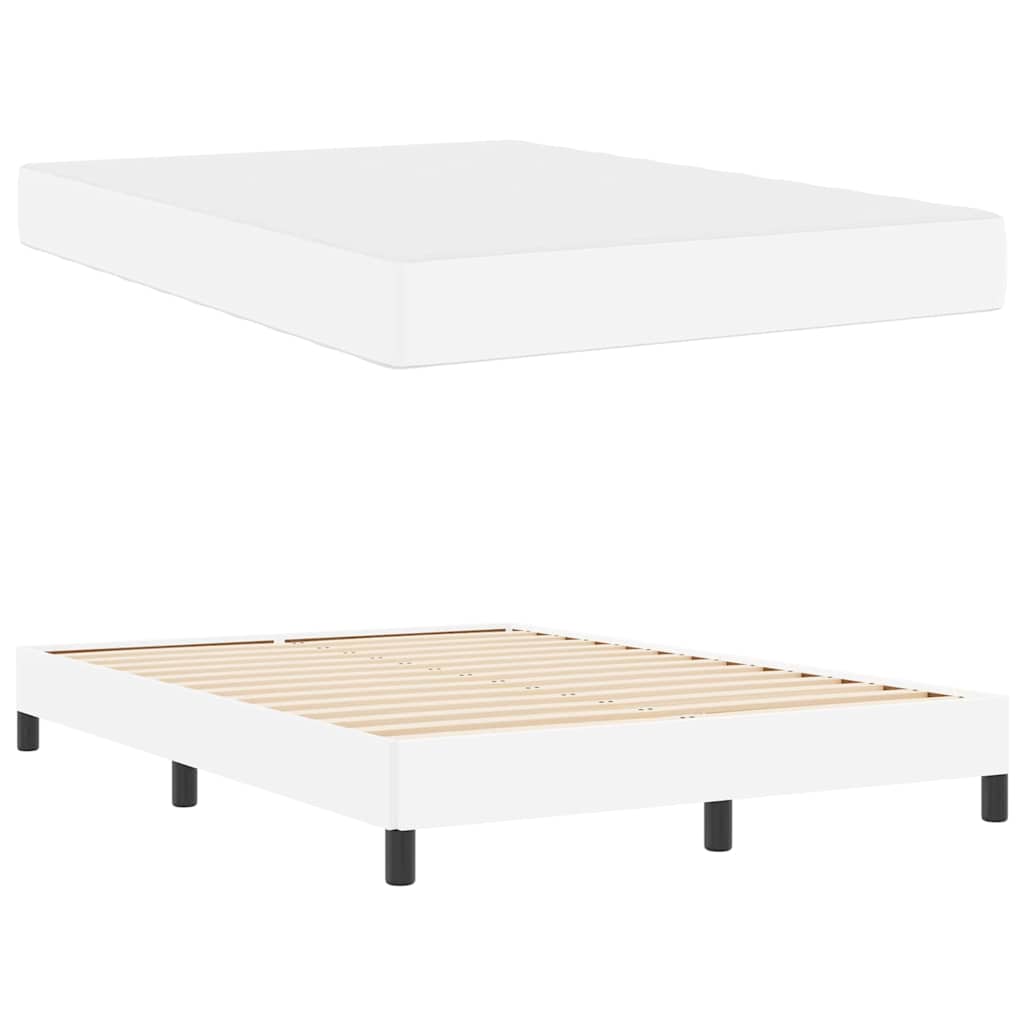 Bedframe met matras Puur Wit 140 x 190 cm Stof is nu te koop bij PeponiXL, paradijselijk wonen!