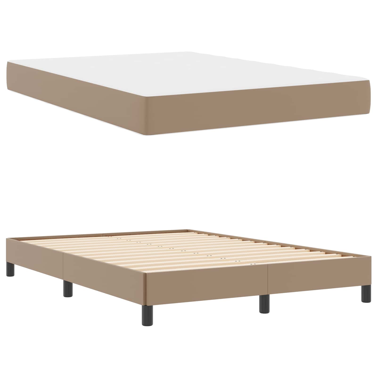 Bedframe met matras Cappuccino 160 x 200 cm Stof is nu te koop bij PeponiXL, paradijselijk wonen!