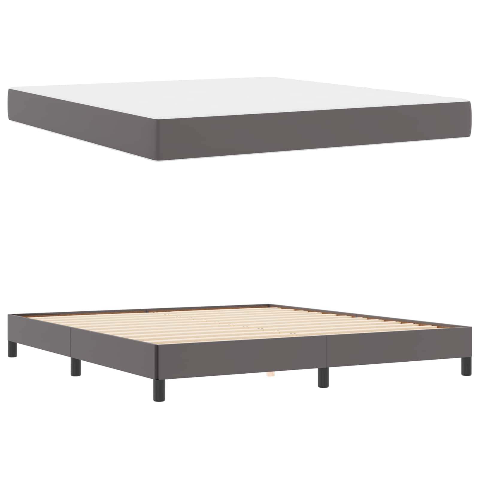 Bedframe met matras Grijs 180 x 200 cm Stof is nu te koop bij PeponiXL, paradijselijk wonen!
