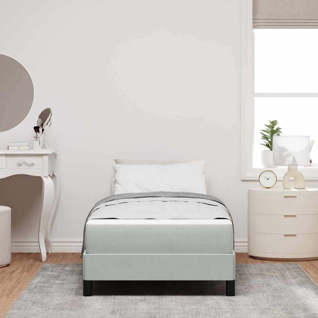 Boxspringbed met matras Lichtgrijs 80 x 200 cm Stof is nu te koop bij PeponiXL, paradijselijk wonen!
