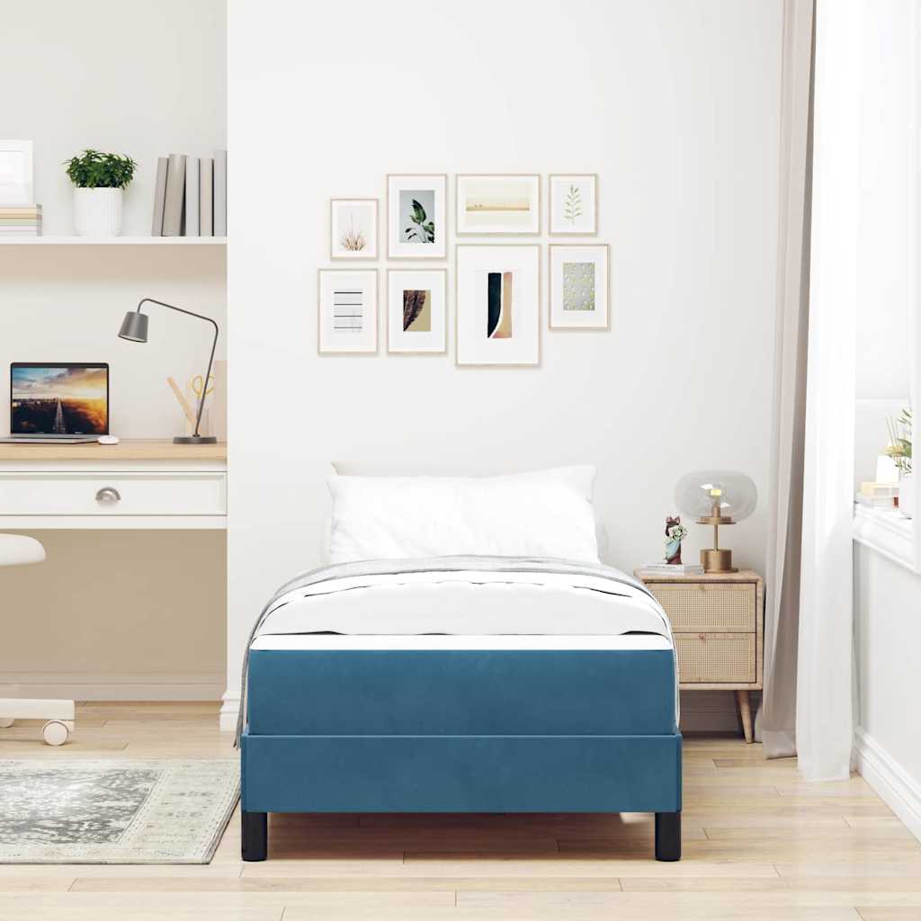 Boxspringbed met matras Donkerblauw 80 x 200 cm Stof is nu te koop bij PeponiXL, paradijselijk wonen!