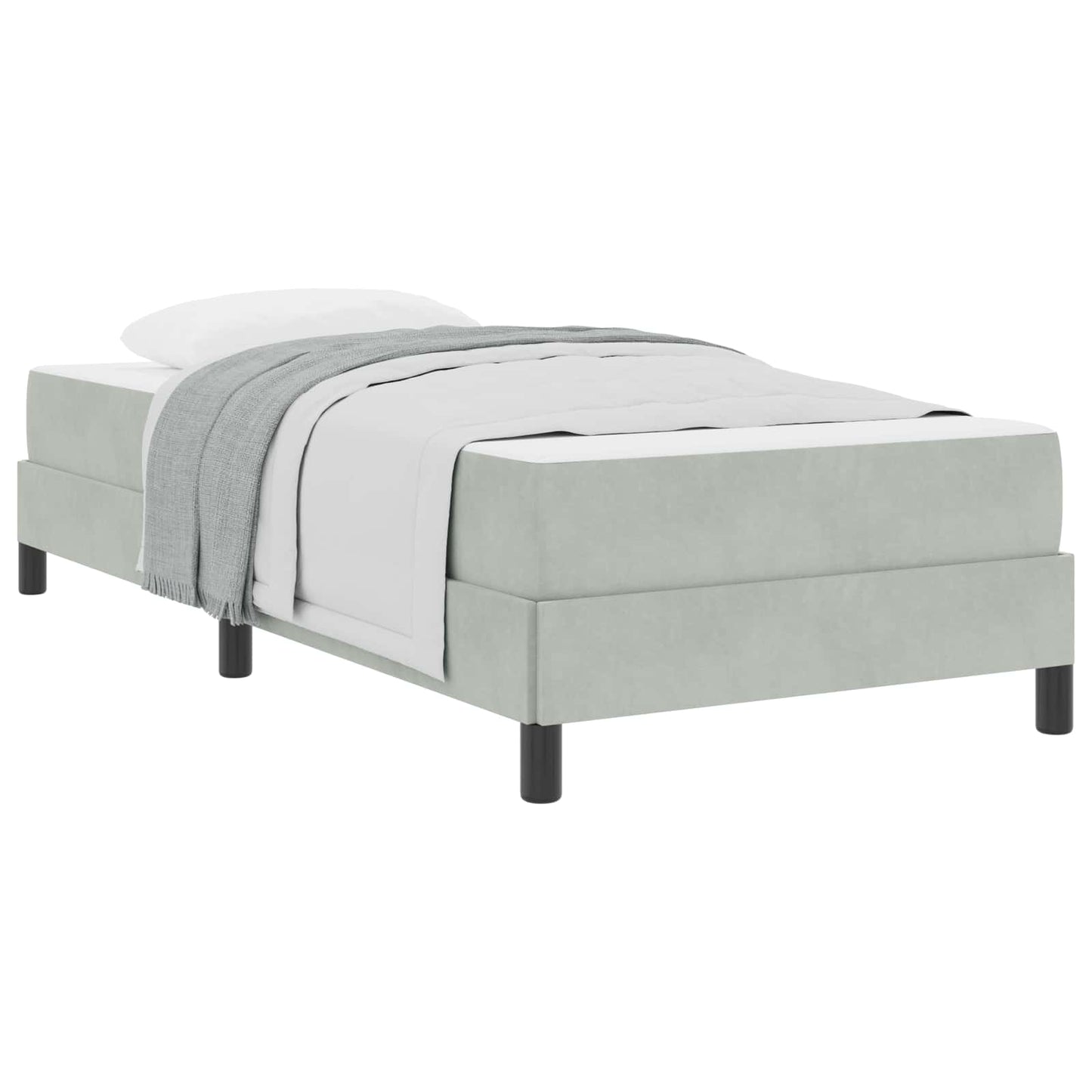Boxspringbed met matras Lichtgrijs 90 x 190 cm Stof is nu te koop bij PeponiXL, paradijselijk wonen!