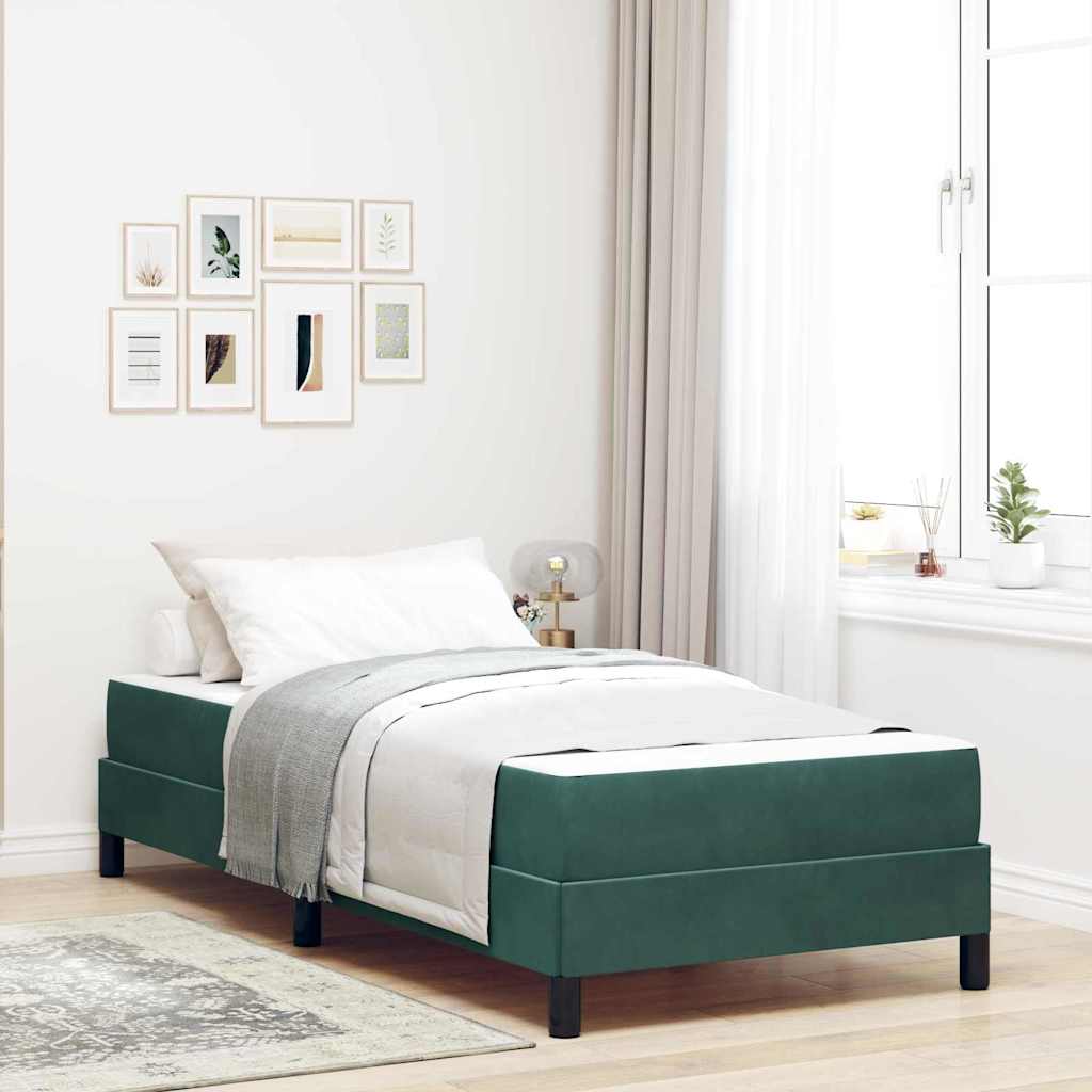 Boxspringbed met matras Donkergroen 90 x 190 cm Stof is nu te koop bij PeponiXL, paradijselijk wonen!