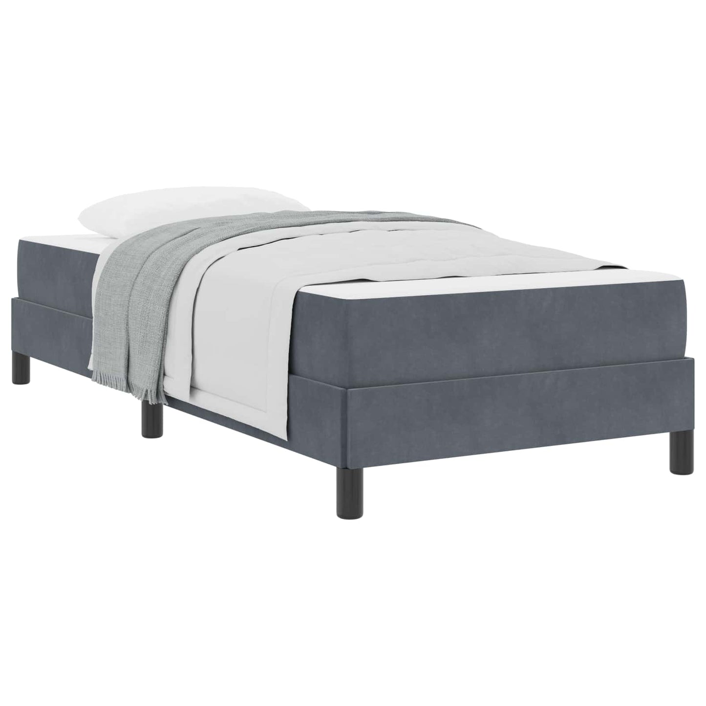 Boxspringbed met matras Donkergrijs 90 x 200 cm Stof is nu te koop bij PeponiXL, paradijselijk wonen!