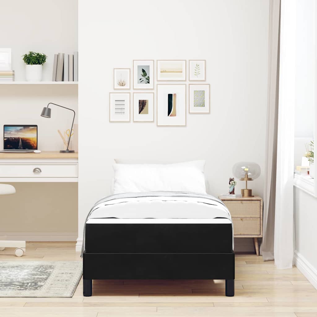 Boxspringbed met matras Zwart 100 x 200 cm Stof is nu te koop bij PeponiXL, paradijselijk wonen!