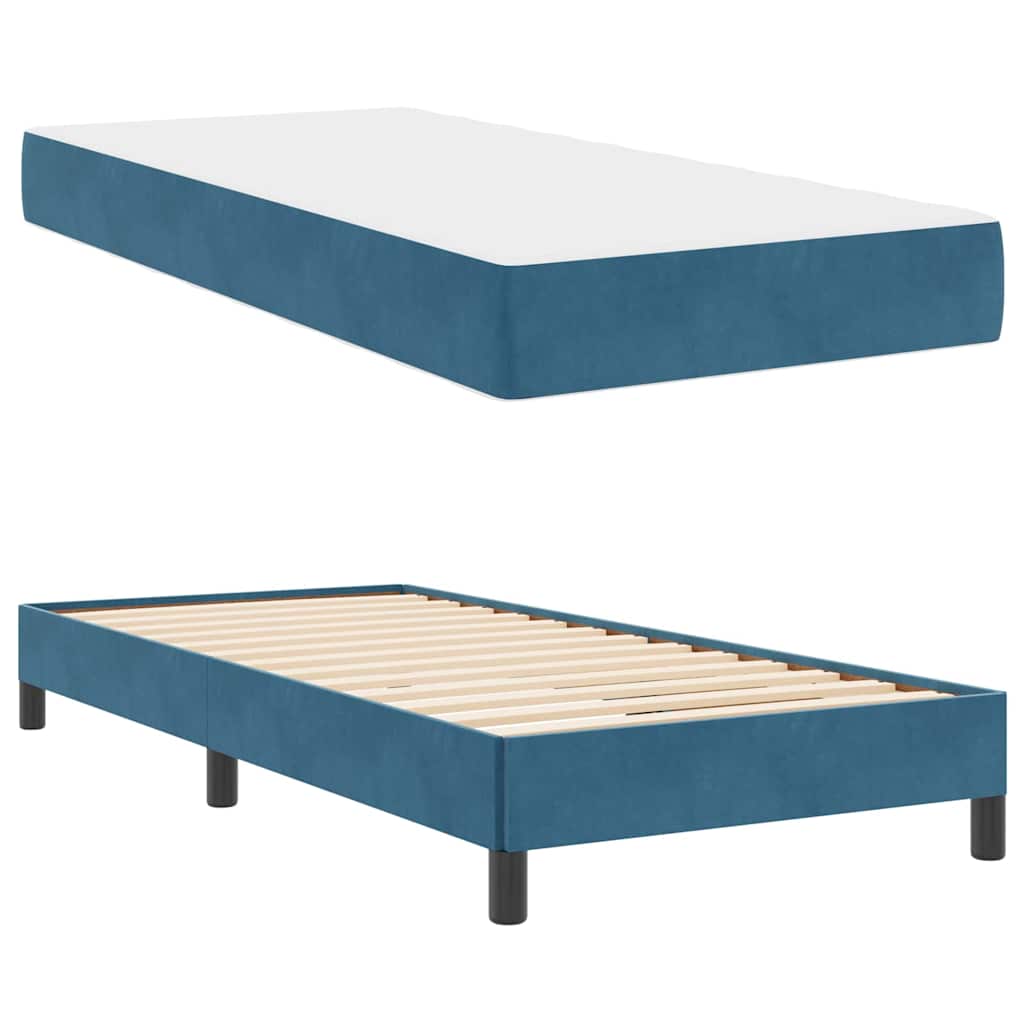 Boxspringbed met matras Donkerblauw 100 x 200 cm Stof is nu te koop bij PeponiXL, paradijselijk wonen!