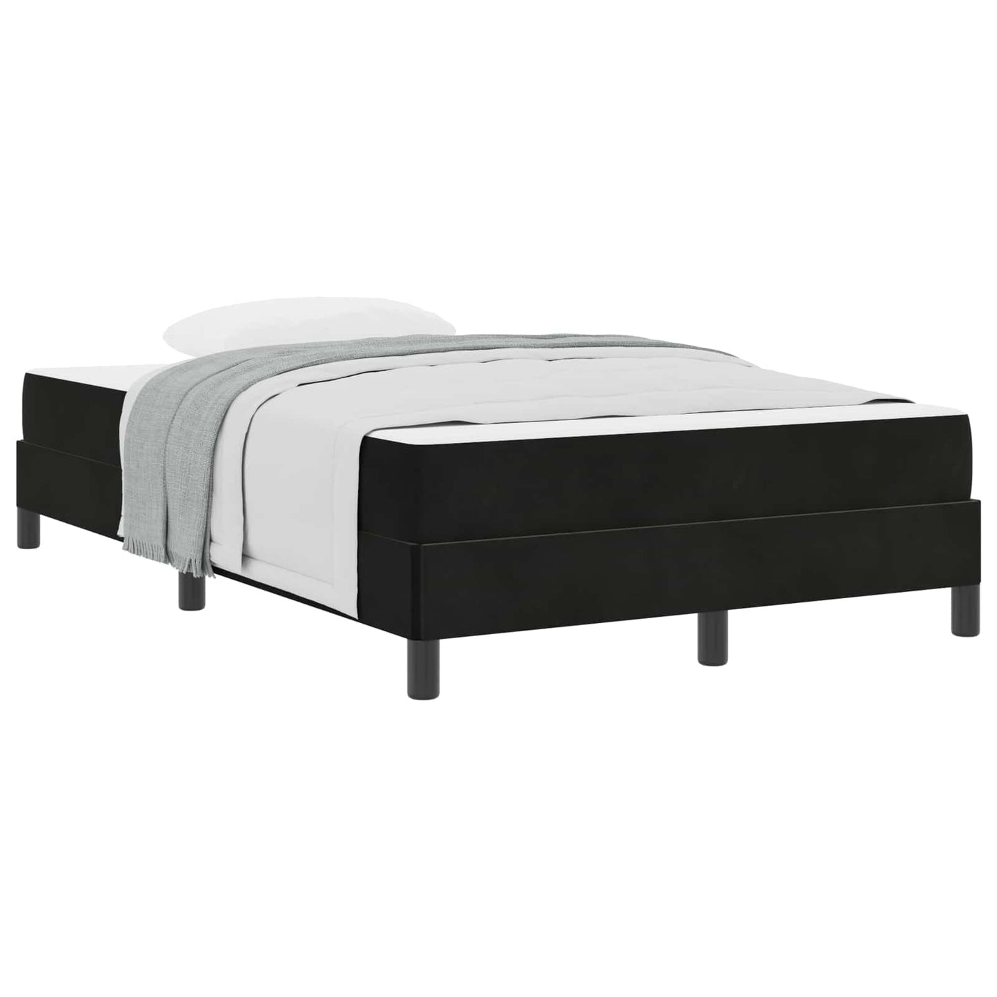 Boxspringbed met matras Zwart 120 x 190 cm Stof is nu te koop bij PeponiXL, paradijselijk wonen!