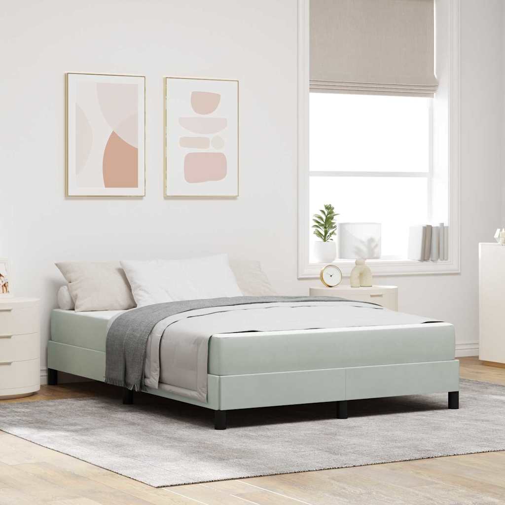 Boxspringbed met matras Lichtgrijs 140 x 190 cm Stof is nu te koop bij PeponiXL, paradijselijk wonen!