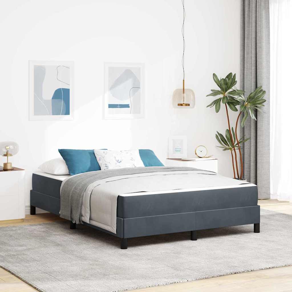 Boxspringbed met matras Donkergrijs 140 x 190 cm Stof is nu te koop bij PeponiXL, paradijselijk wonen!