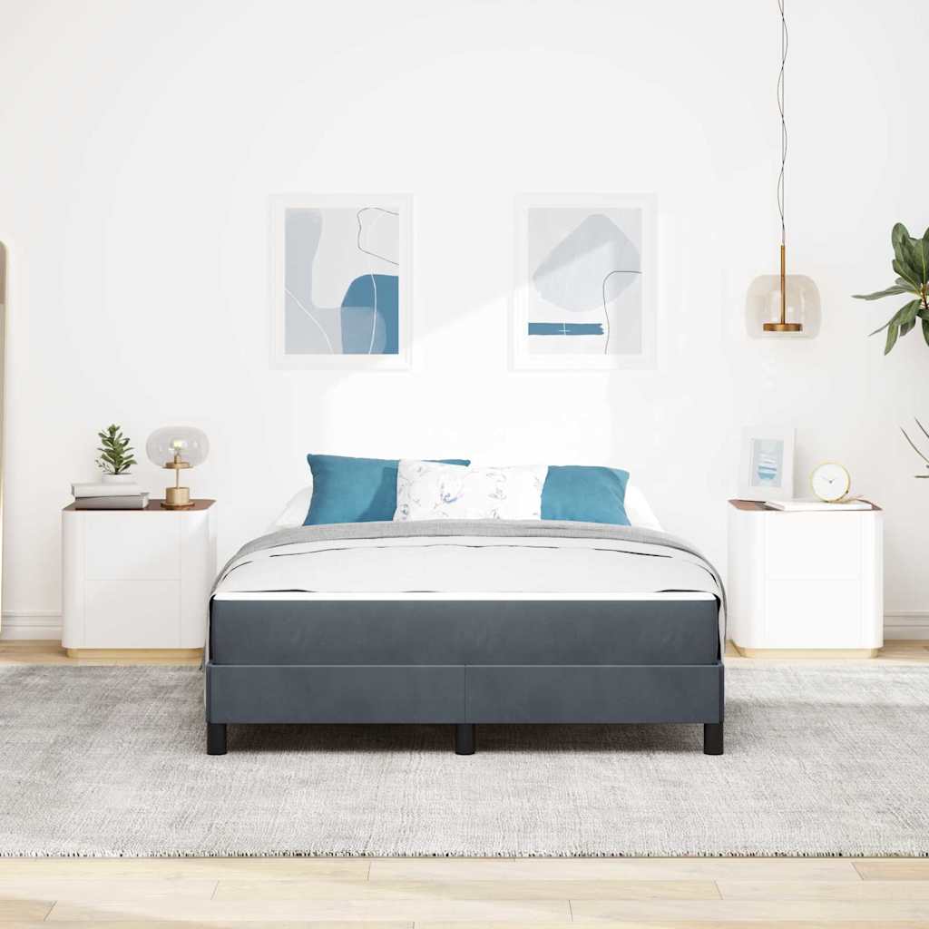 Boxspringbed met matras Donkergrijs 140 x 190 cm Stof is nu te koop bij PeponiXL, paradijselijk wonen!