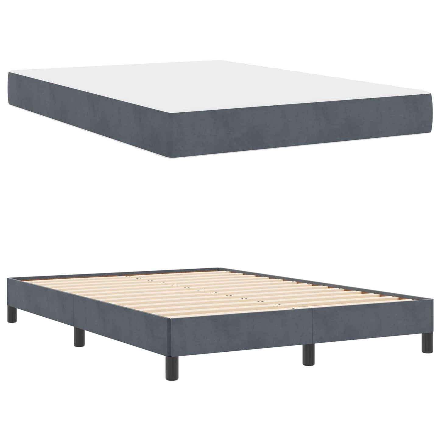 Boxspringbed met matras Donkergrijs 140 x 190 cm Stof is nu te koop bij PeponiXL, paradijselijk wonen!