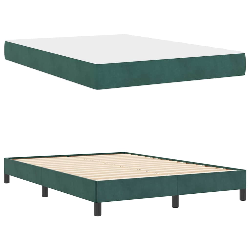 Boxspringbed met matras Donkergroen 140 x 190 cm Stof is nu te koop bij PeponiXL, paradijselijk wonen!