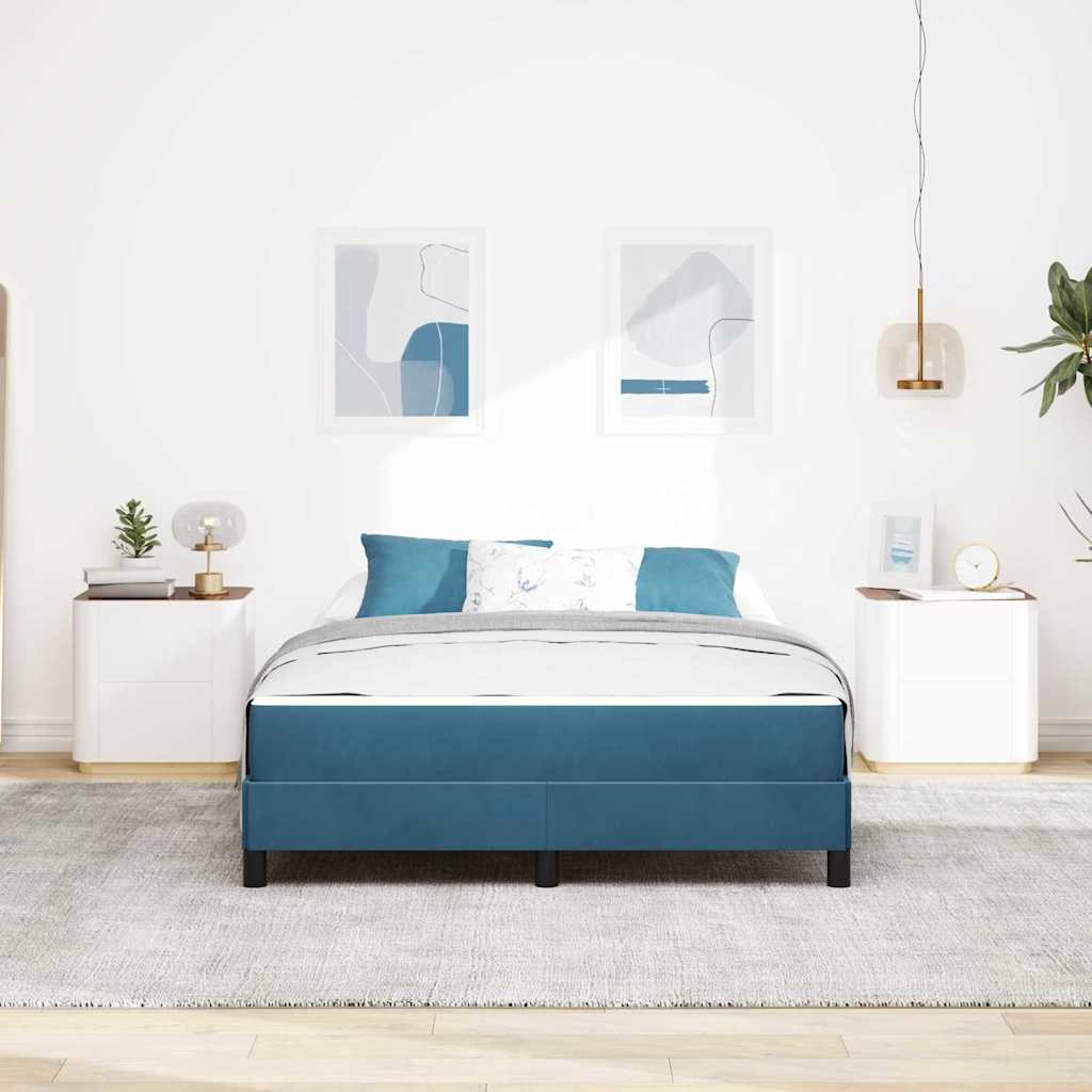 Boxspringbed met matras Donkerblauw 140 x 190 cm Stof is nu te koop bij PeponiXL, paradijselijk wonen!