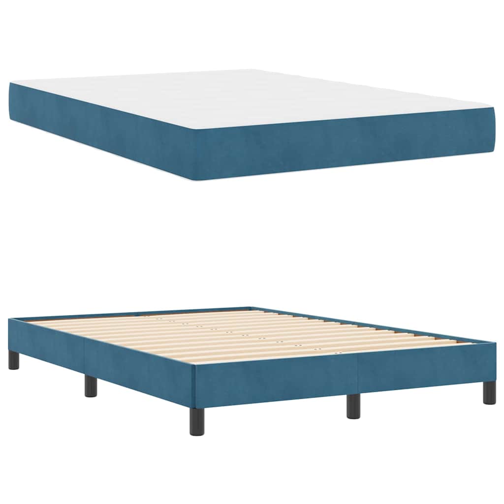 Boxspringbed met matras Donkerblauw 140 x 190 cm Stof is nu te koop bij PeponiXL, paradijselijk wonen!