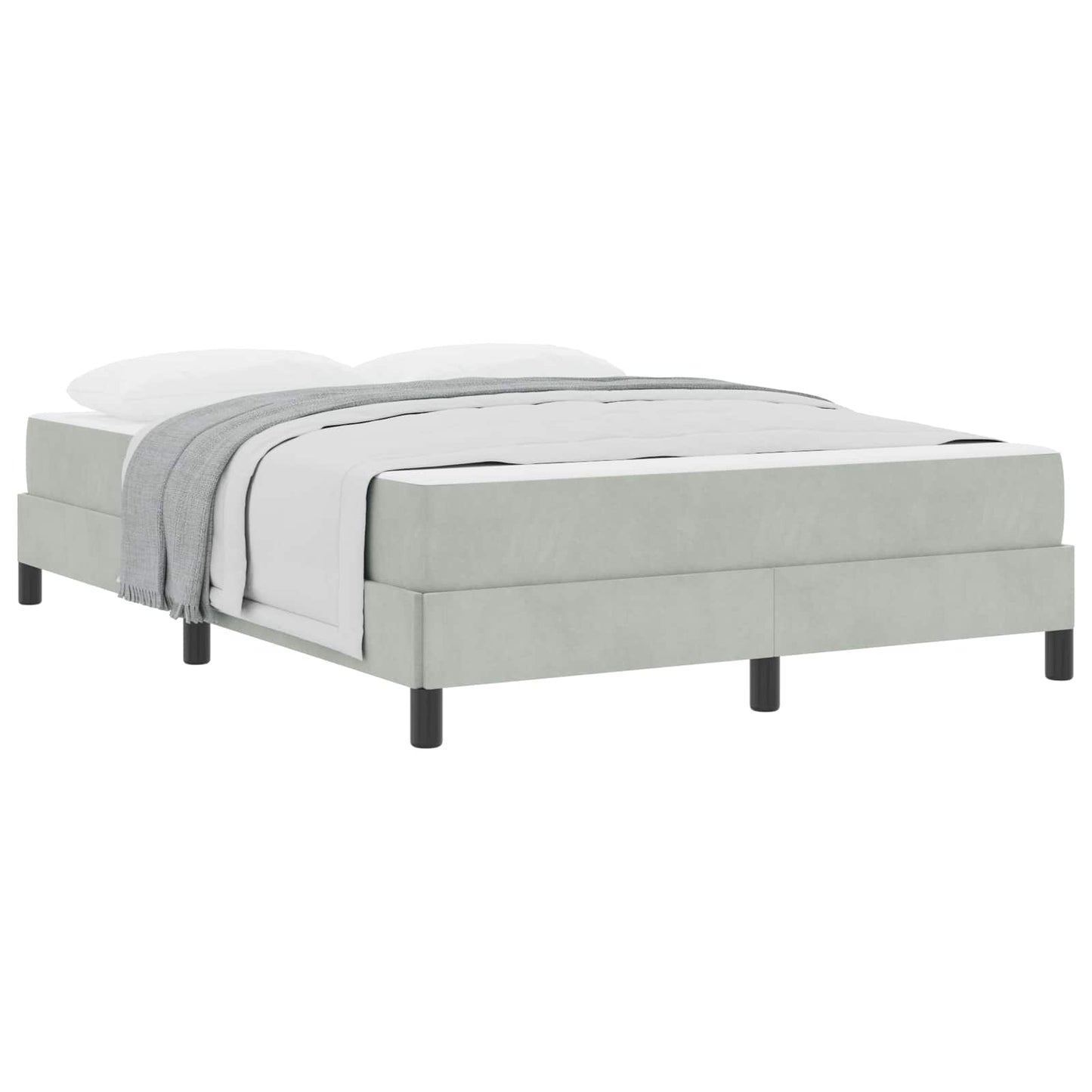 Boxspringbed met matras Lichtgrijs 140 x 200 cm Stof is nu te koop bij PeponiXL, paradijselijk wonen!