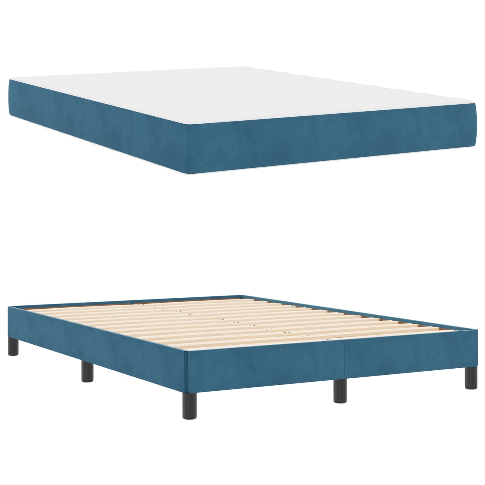 Boxspringbed met matras Donkerblauw 140 x 200 cm Stof is nu te koop bij PeponiXL, paradijselijk wonen!