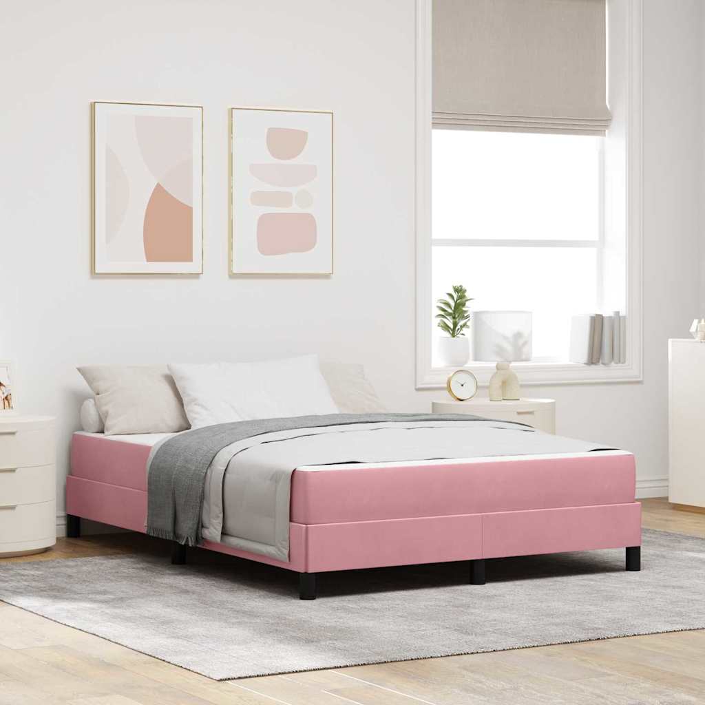 Boxspringbed met matras Roze 140 x 200 cm Stof is nu te koop bij PeponiXL, paradijselijk wonen!