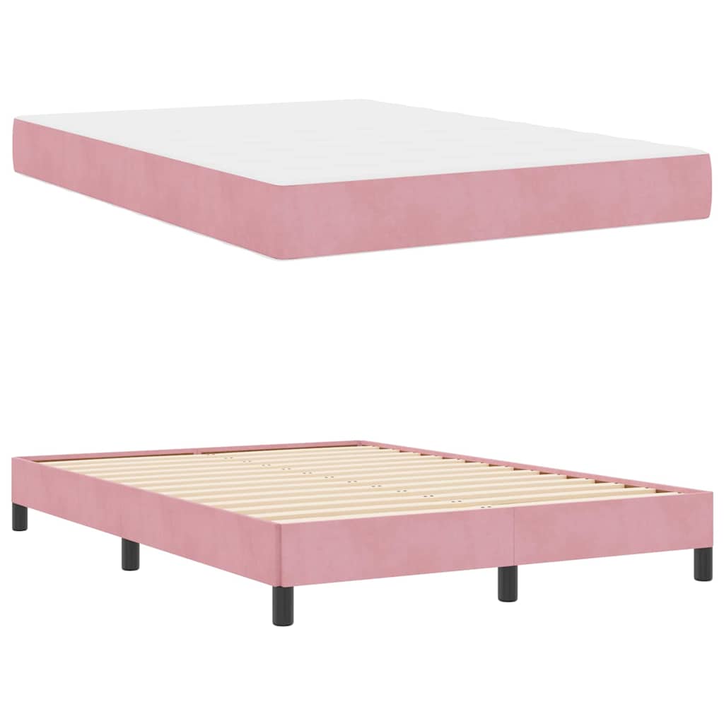 Boxspringbed met matras Roze 140 x 200 cm Stof is nu te koop bij PeponiXL, paradijselijk wonen!