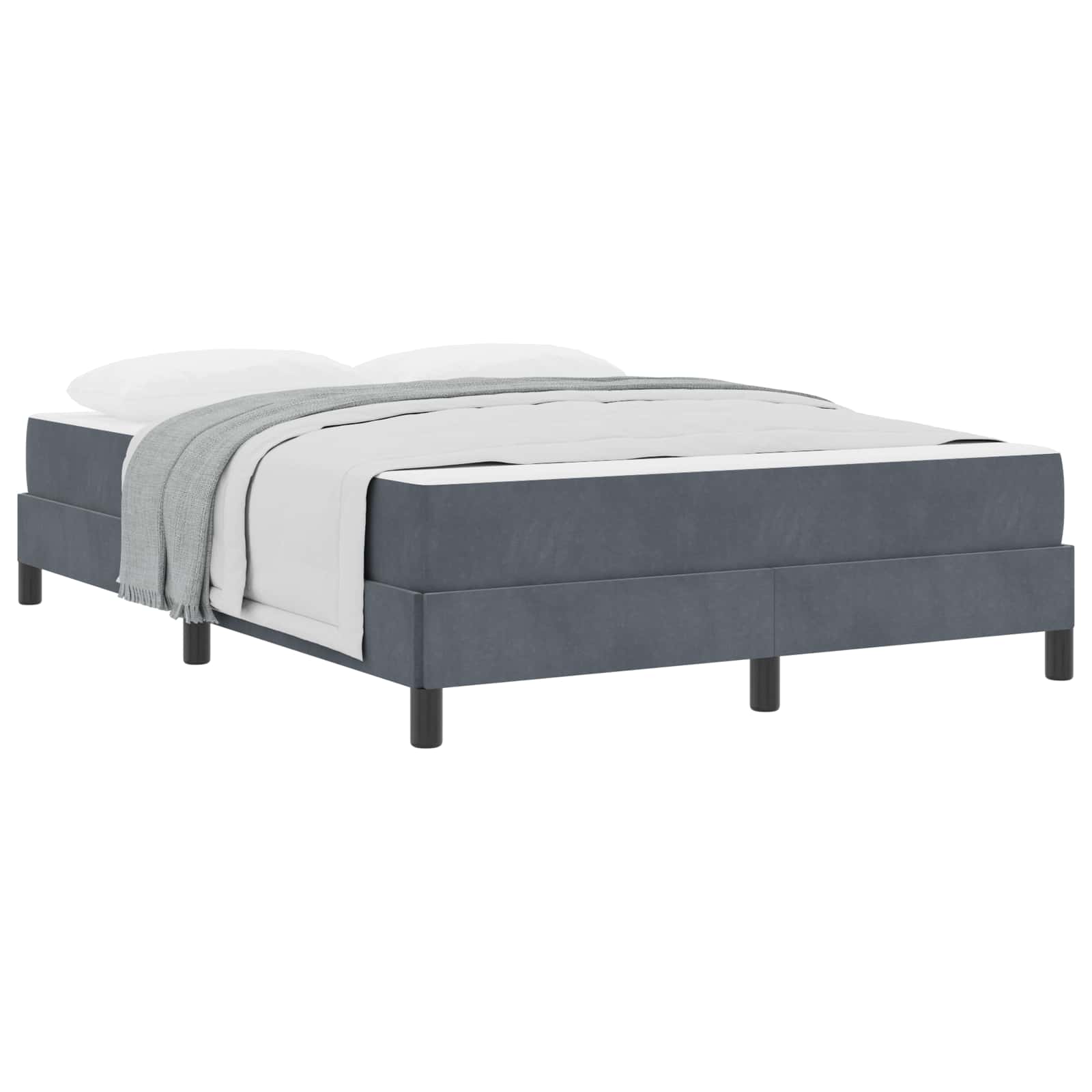 Boxspringbed met matras Donkergrijs 160 x 200 cm Stof is nu te koop bij PeponiXL, paradijselijk wonen!