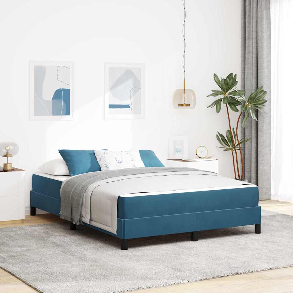 Boxspringbed met matras Donkerblauw 160 x 200 cm Stof is nu te koop bij PeponiXL, paradijselijk wonen!