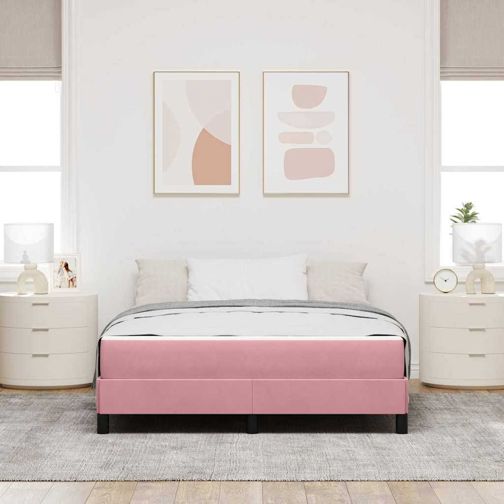 Boxspringbed met matras Roze 160 x 200 cm Stof is nu te koop bij PeponiXL, paradijselijk wonen!