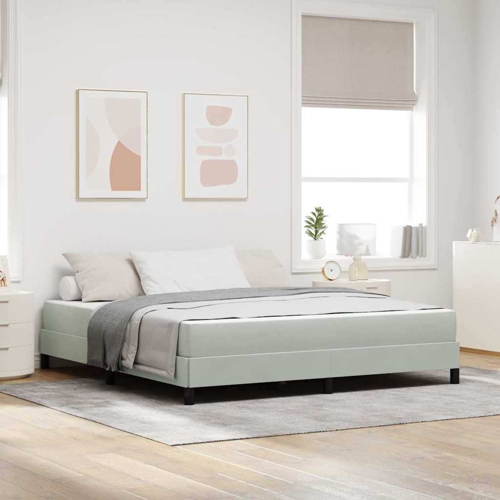 Boxspringbed met matras Lichtgrijs 180 x 200 cm Stof is nu te koop bij PeponiXL, paradijselijk wonen!