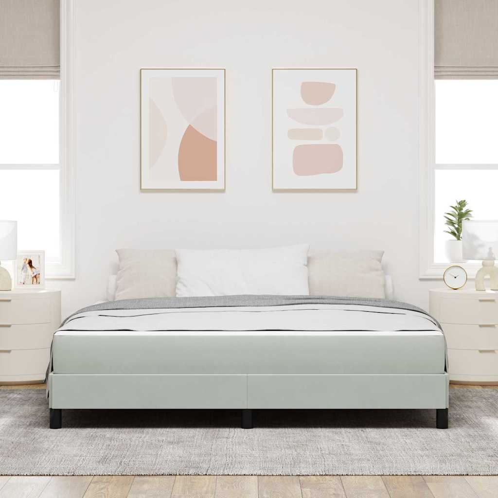 Boxspringbed met matras Lichtgrijs 180 x 200 cm Stof is nu te koop bij PeponiXL, paradijselijk wonen!