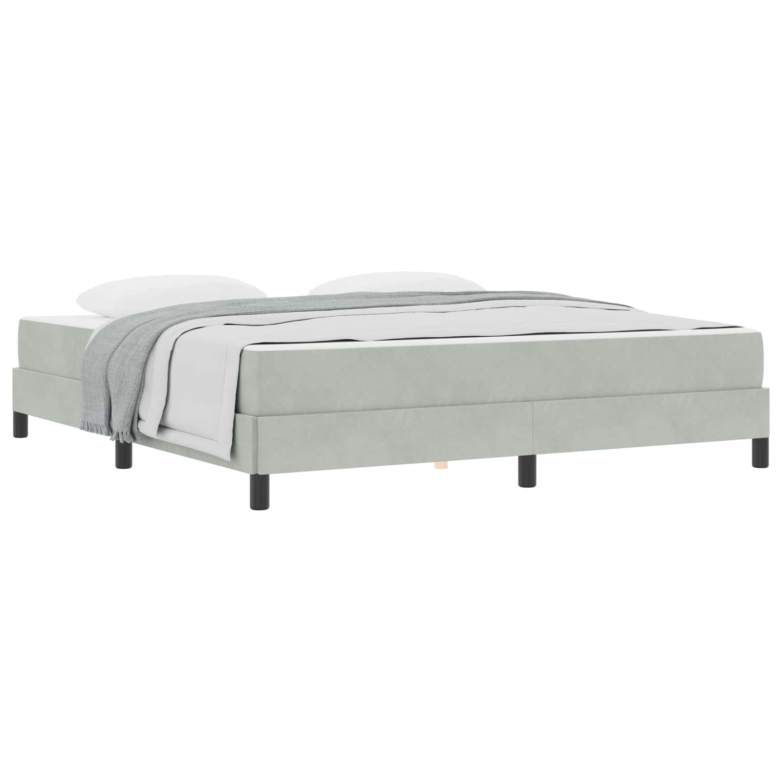 Boxspringbed met matras Lichtgrijs 180 x 200 cm Stof is nu te koop bij PeponiXL, paradijselijk wonen!