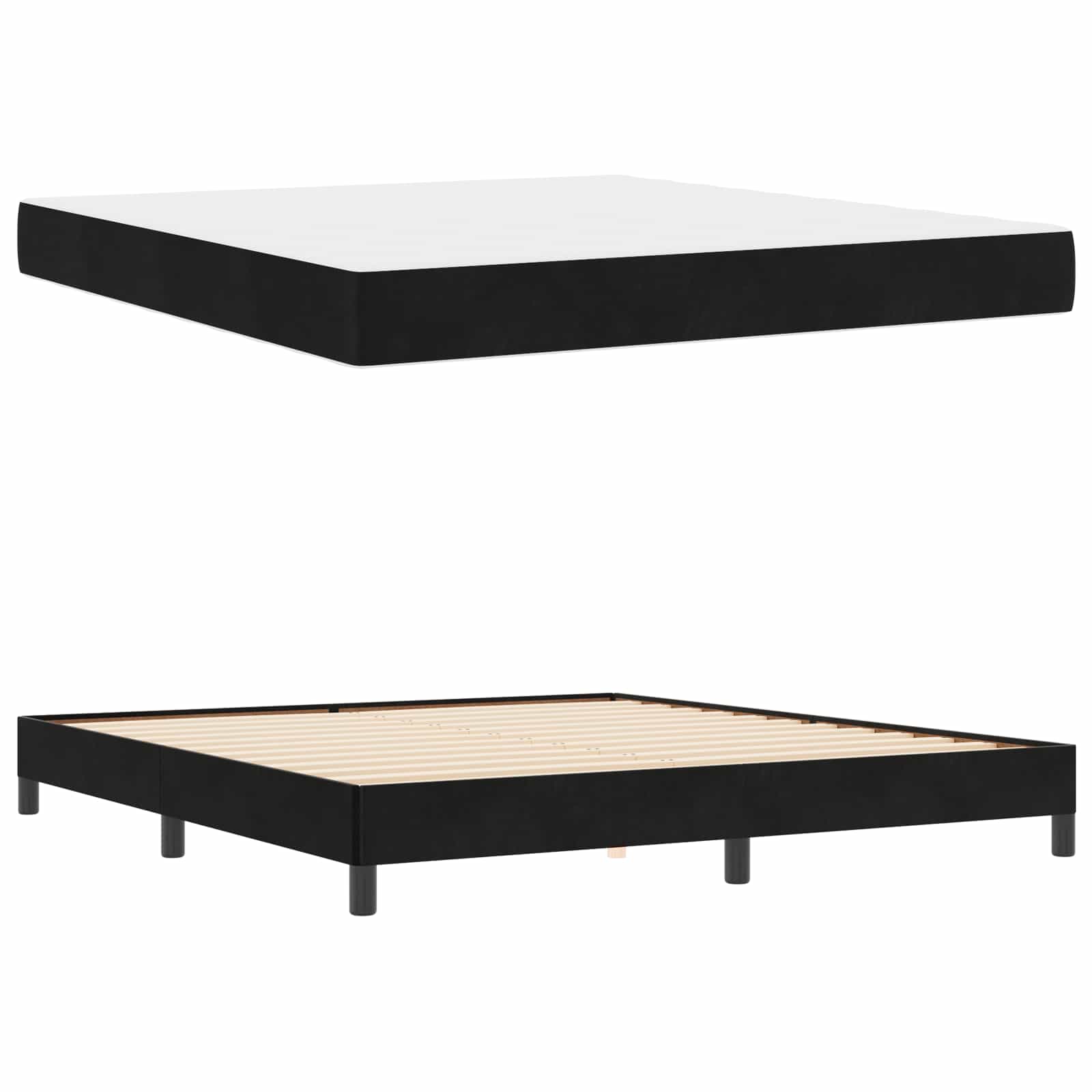 Boxspringbed met matras Zwart 180 x 200 cm Stof is nu te koop bij PeponiXL, paradijselijk wonen!