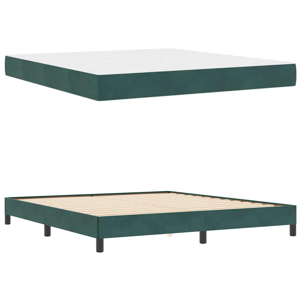 Boxspringbed met matras Donkergroen 180 x 200 cm Stof is nu te koop bij PeponiXL, paradijselijk wonen!
