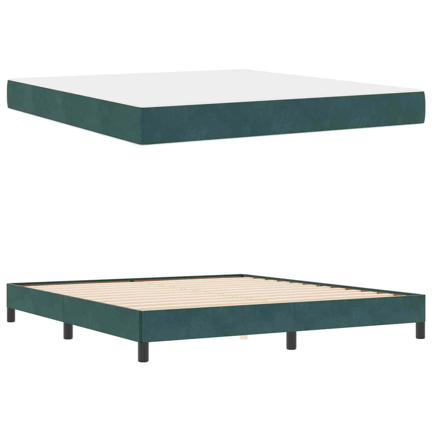 Boxspringbed met matras Donkergroen 180 x 200 cm Stof is nu te koop bij PeponiXL, paradijselijk wonen!