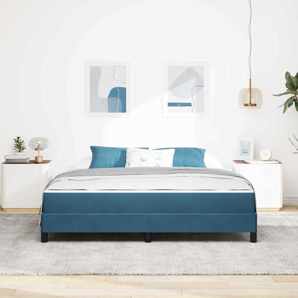 Boxspringbed met matras Donkerblauw 180 x 200 cm Stof is nu te koop bij PeponiXL, paradijselijk wonen!