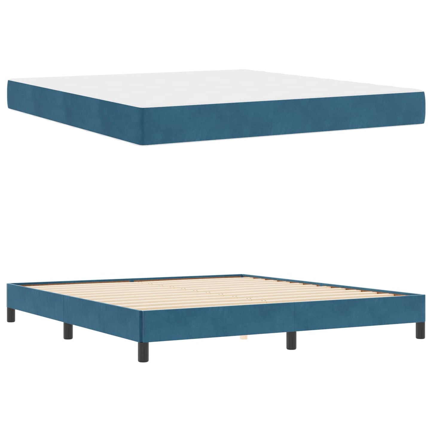 Boxspringbed met matras Donkerblauw 180 x 200 cm Stof is nu te koop bij PeponiXL, paradijselijk wonen!