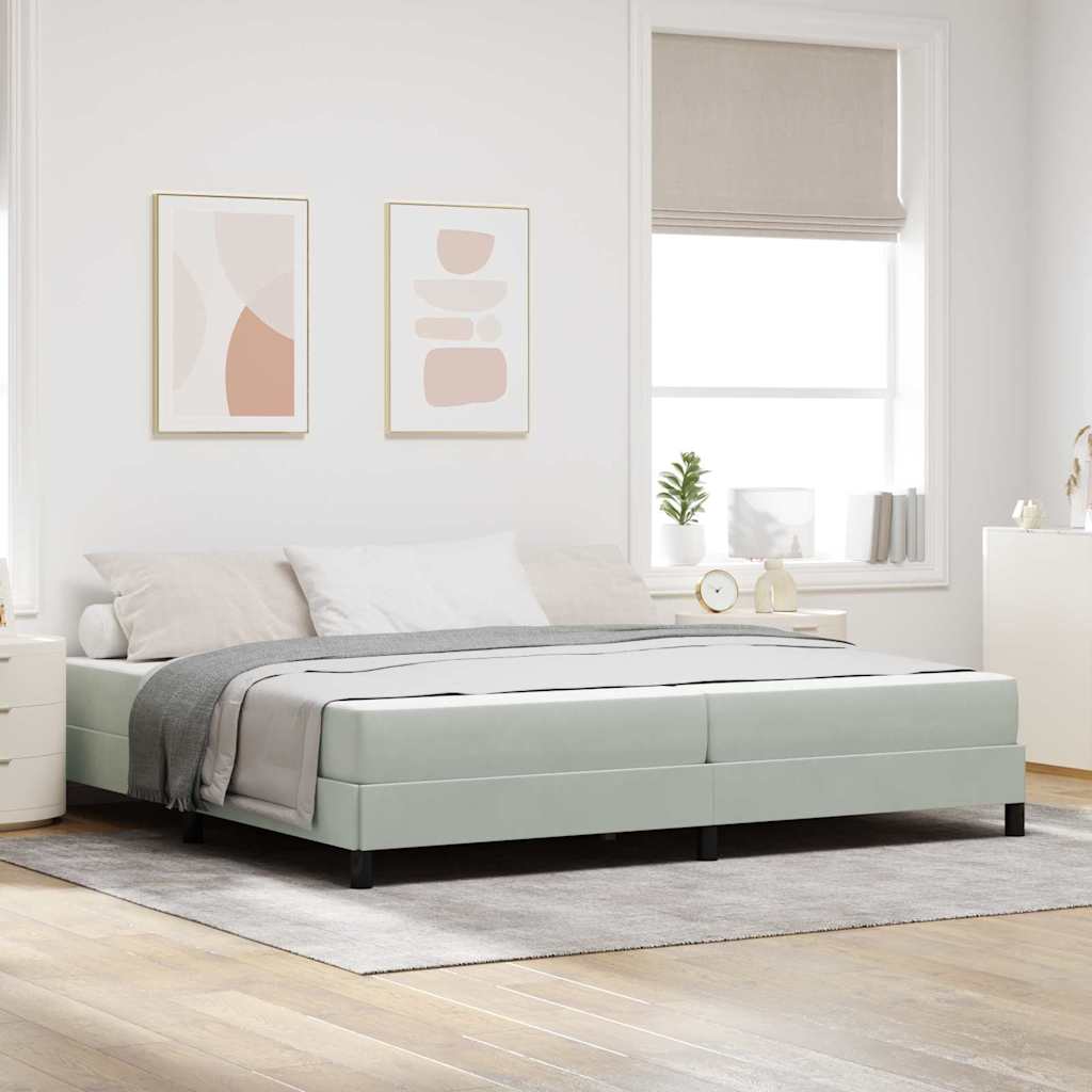Boxspringbed met matras Lichtgrijs 200 x 200 cm Stof is nu te koop bij PeponiXL, paradijselijk wonen!