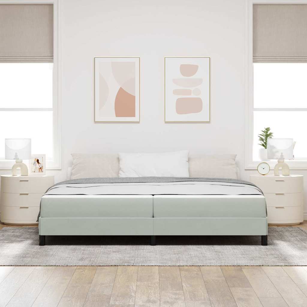 Boxspringbed met matras Lichtgrijs 200 x 200 cm Stof is nu te koop bij PeponiXL, paradijselijk wonen!