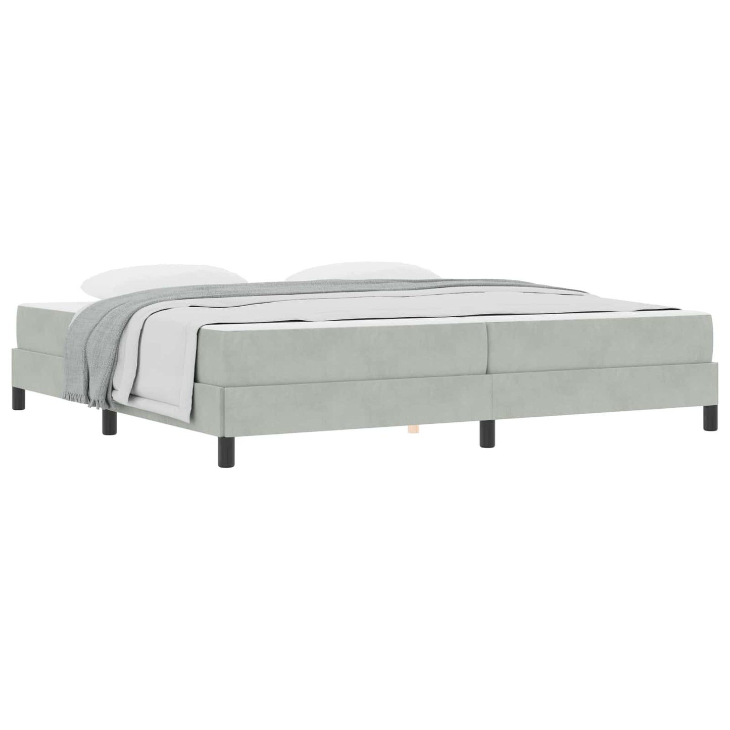 Boxspringbed met matras Lichtgrijs 200 x 200 cm Stof is nu te koop bij PeponiXL, paradijselijk wonen!