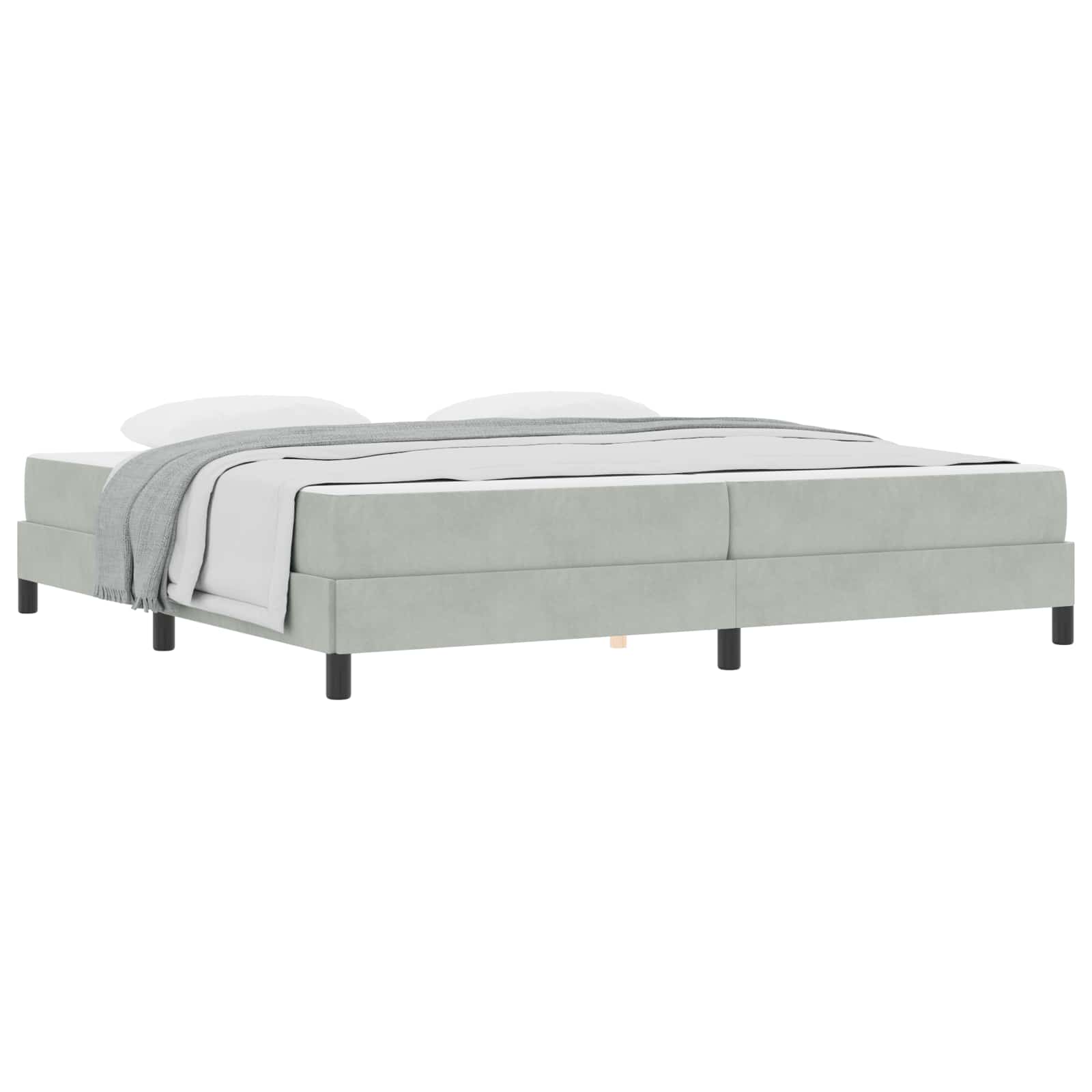 Boxspringbed met matras Lichtgrijs 200 x 200 cm Stof is nu te koop bij PeponiXL, paradijselijk wonen!