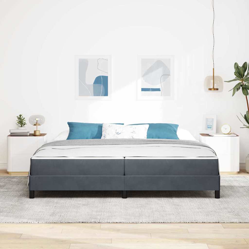 Boxspringbed met matras Donkergrijs 200 x 200 cm Stof is nu te koop bij PeponiXL, paradijselijk wonen!