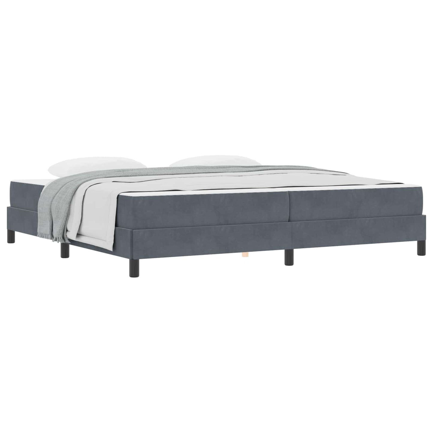 Boxspringbed met matras Donkergrijs 200 x 200 cm Stof is nu te koop bij PeponiXL, paradijselijk wonen!